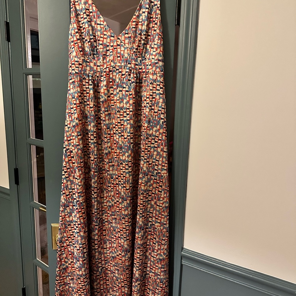 Tuckernuck Multicolor Geometric Maxi Dress (Navy, Rust, Cream)